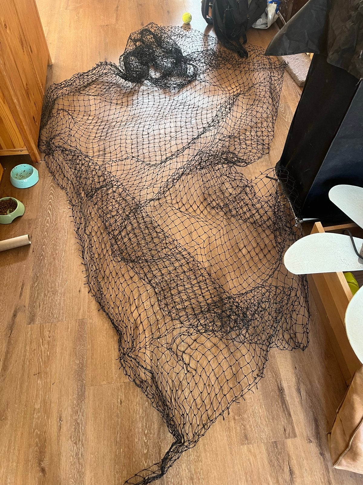 Zwart net katten net 2,2m bij 4m, Tuin en Terras, Ophalen of Verzenden, Gebruikt, 20 meter of meer, Gaas