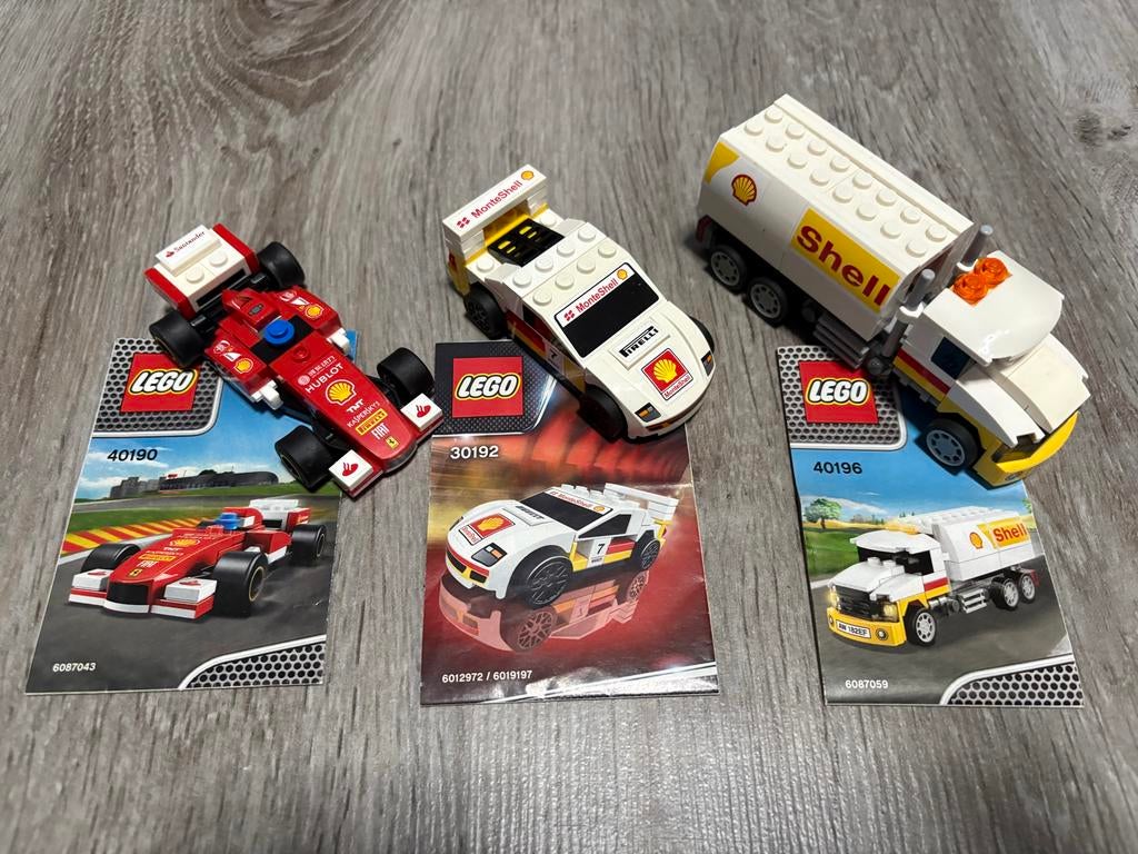 Lego Shell V-Power Collectie: 40190, 30192, 40196, Overige thema's, Lego, Ophalen of Verzenden, Zo goed als nieuw