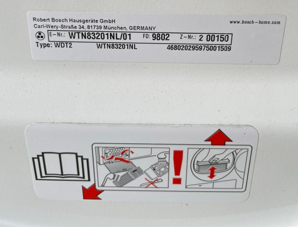 Bosch droger met garantie + bezorging, 6 tot 8 kg, Ophalen of Verzenden, Zo goed als nieuw, 85 tot 90 cm