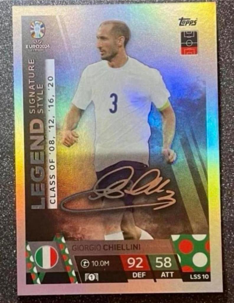 Topps EURO 2024   LEGEND  SIGNATURE STYLE  CHIELLINI  ITALIA, Verzenden, Zo goed als nieuw, Plaatje