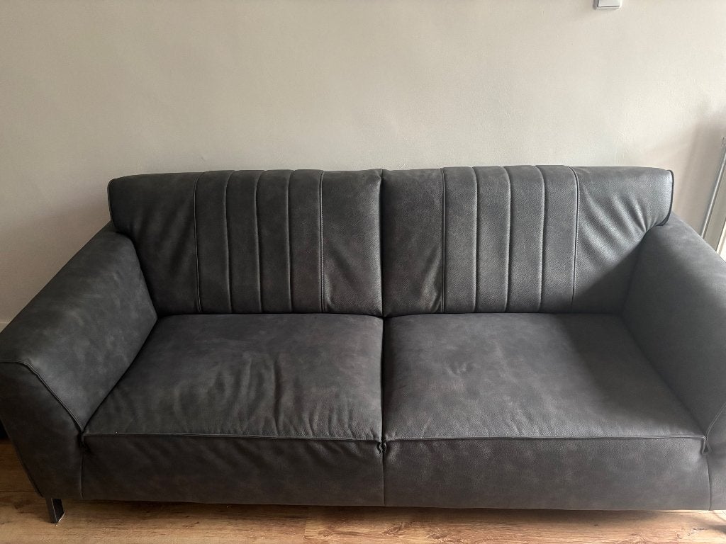 Leren drie zits bank 3, Huis en Inrichting, Ophalen, Gebruikt, Minder dan 75 cm, Driepersoons
