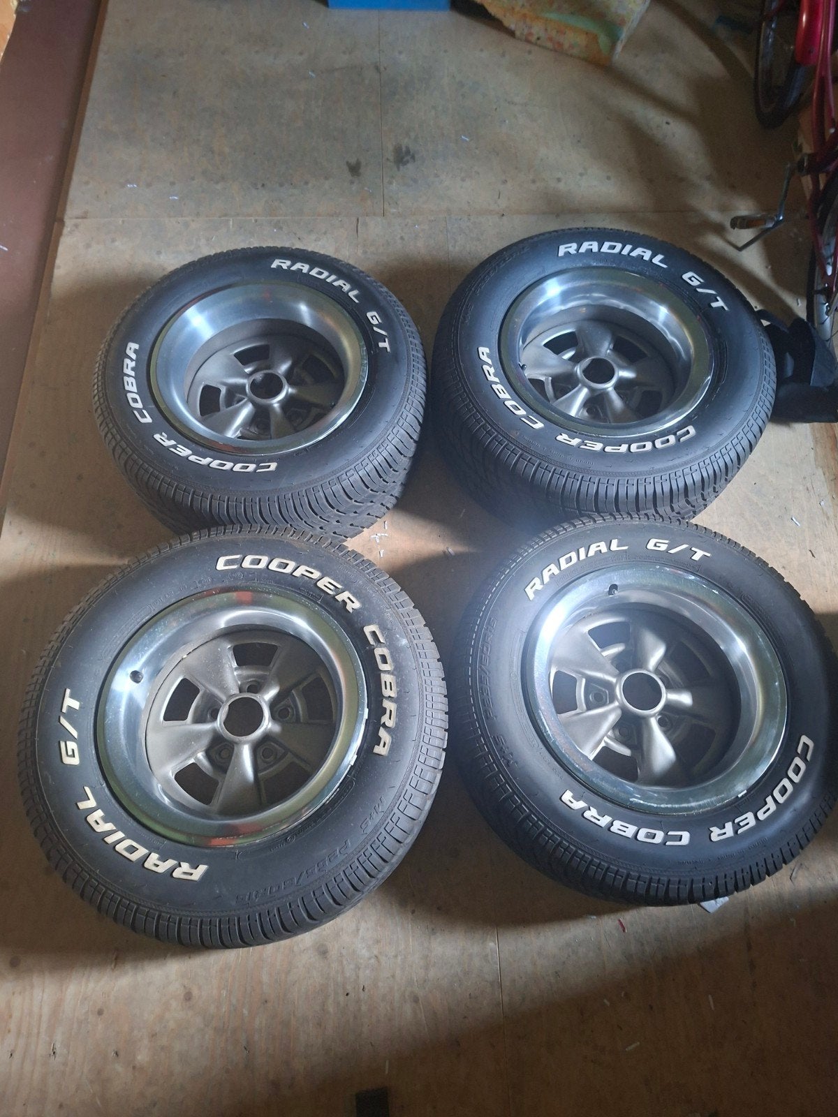 Cragars 5 x 4.75  Chevrolet Pontiac Cooper Cobra, Ophalen, Gebruikt, 15 inch, Banden en Velgen