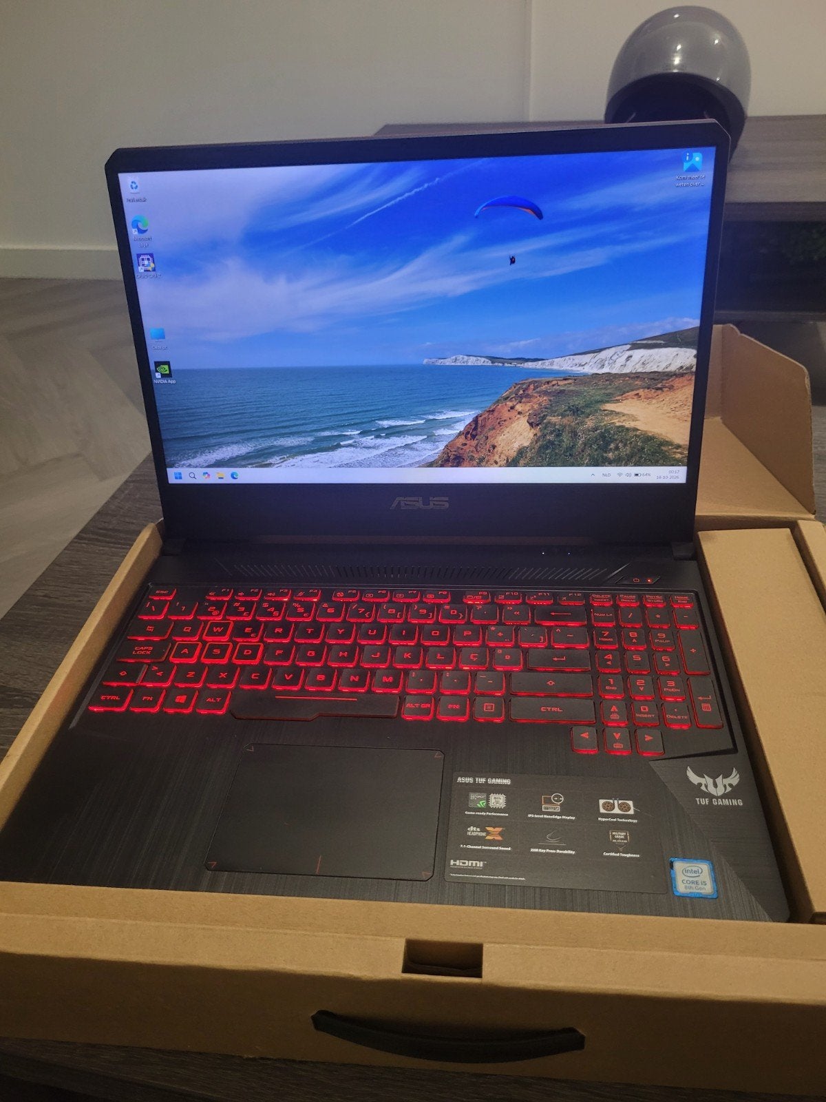Asus TUF Gaming FX505GD – Zeer goede staat + originele doos, Computers en Software, Met videokaart, 8 GB, ASUS, Minder dan 2 Ghz