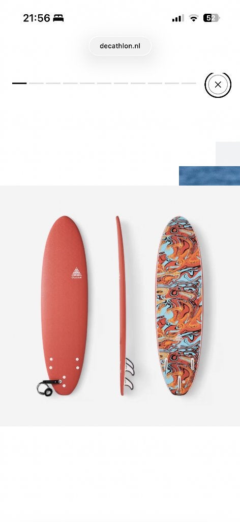 surfplank olaian 55l, Watersport en Boten, Golfsurfen, Ophalen, Zo goed als nieuw, Longboard, Met koord