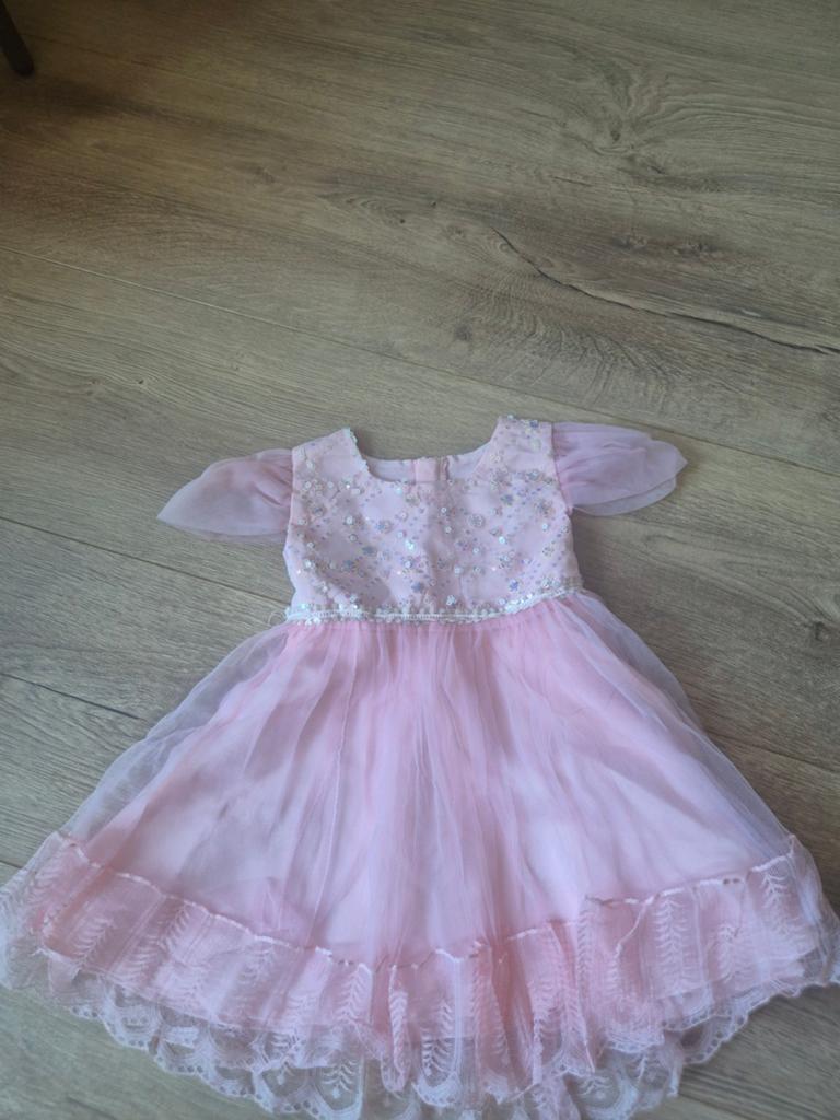 Roze prinsessenjurk met pailletten - Maat 92-98, Kinderen en Baby's, Meisje, Ophalen of Verzenden, Zo goed als nieuw, Jurk of Rok