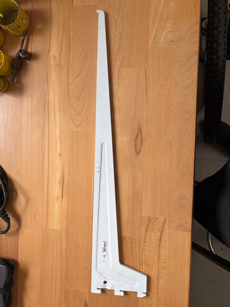 2 stuks Witte plankdrager 600 mm, draagvermogen 65 kg, Ophalen of Verzenden, Gebruikt