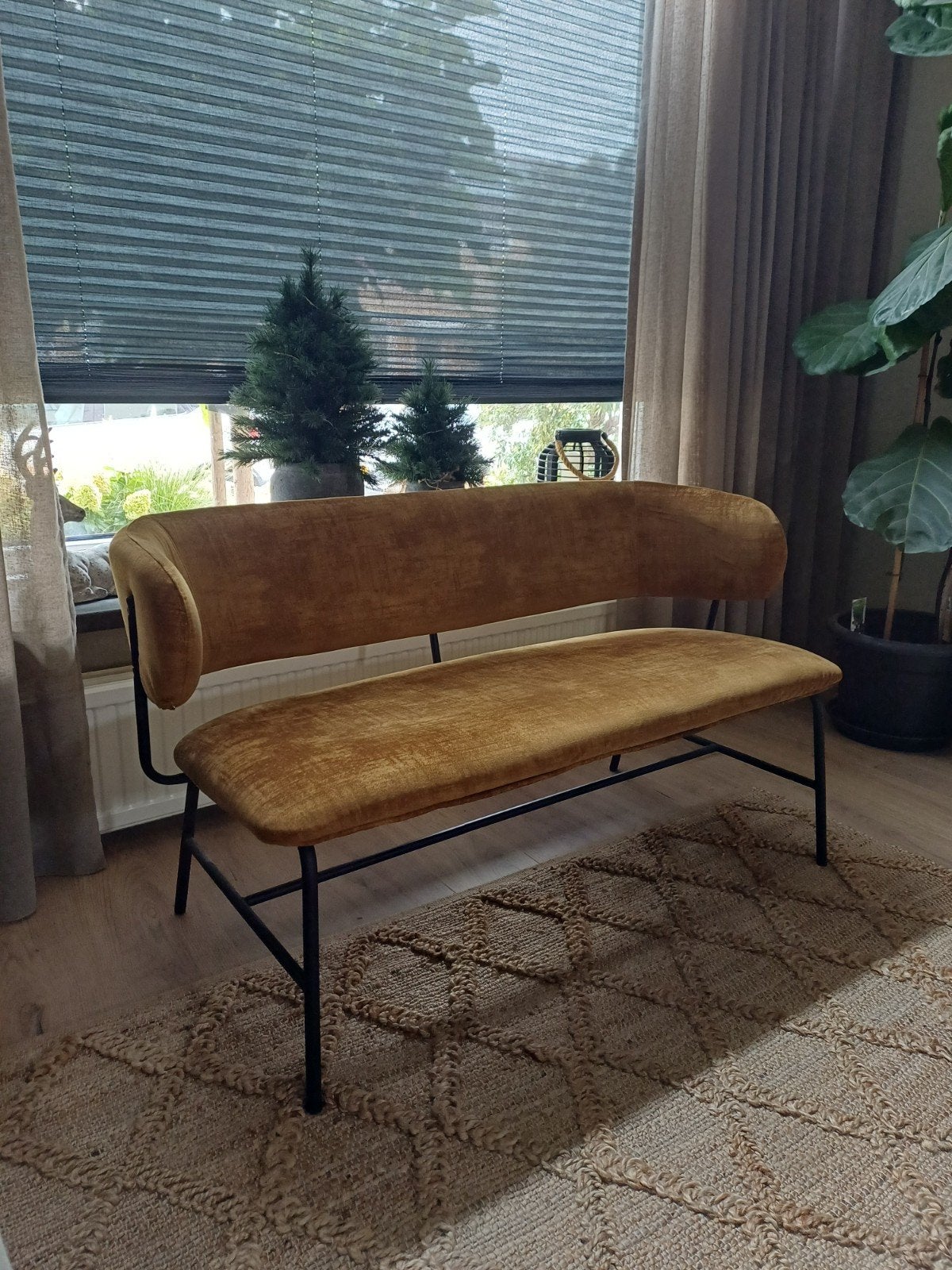 Bankje van Mica Decorations, Huis en Inrichting, Ophalen, Minder dan 75 cm, Tweepersoons, Zo goed als nieuw