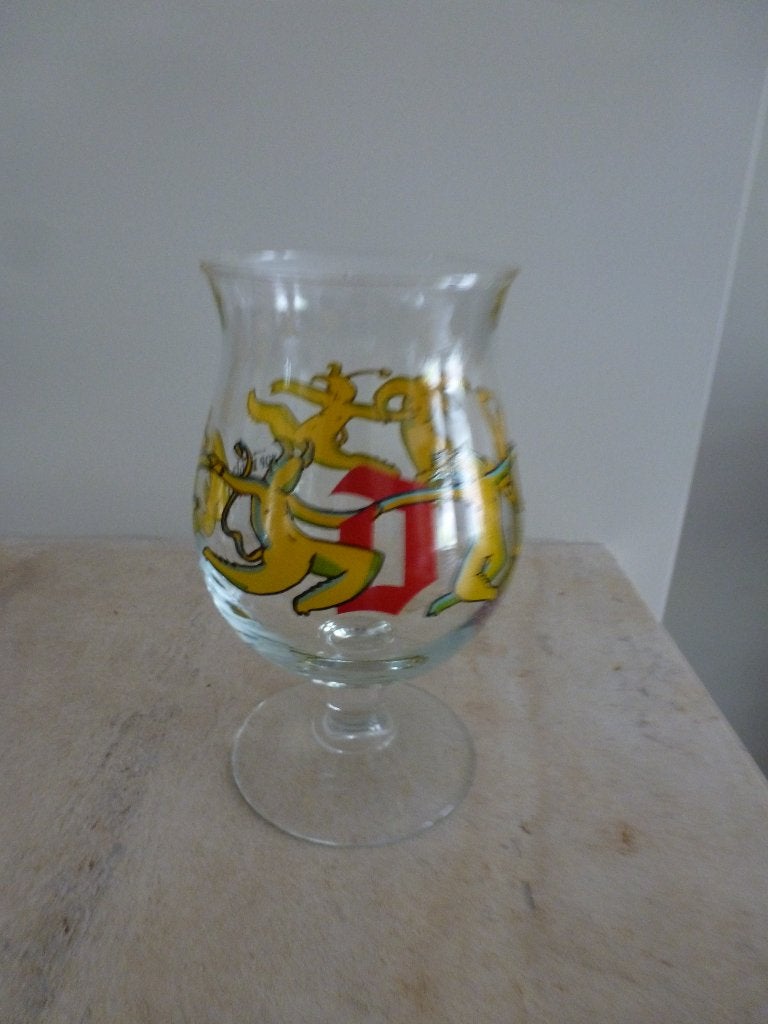 Duvel glas met duivels, Ophalen of Verzenden, Zo goed als nieuw, Glas of Glazen, Duvel