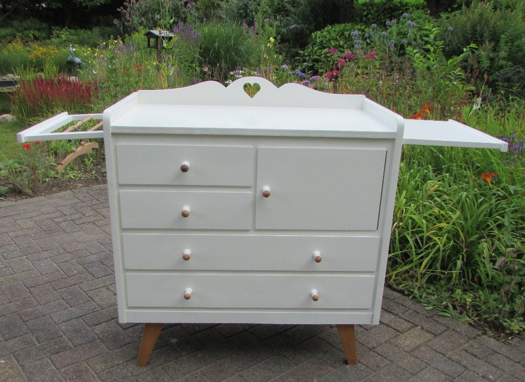 Vintage Commode, Ophalen, 50 tot 70 cm, Voetruimte, 100 cm of meer