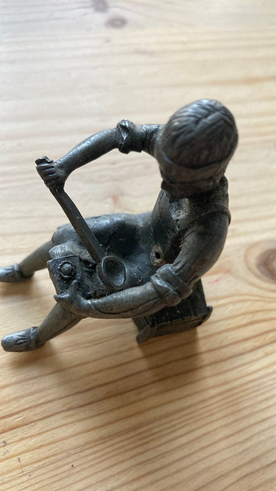 Tinnen beeldje tingieter, Ophalen of Verzenden