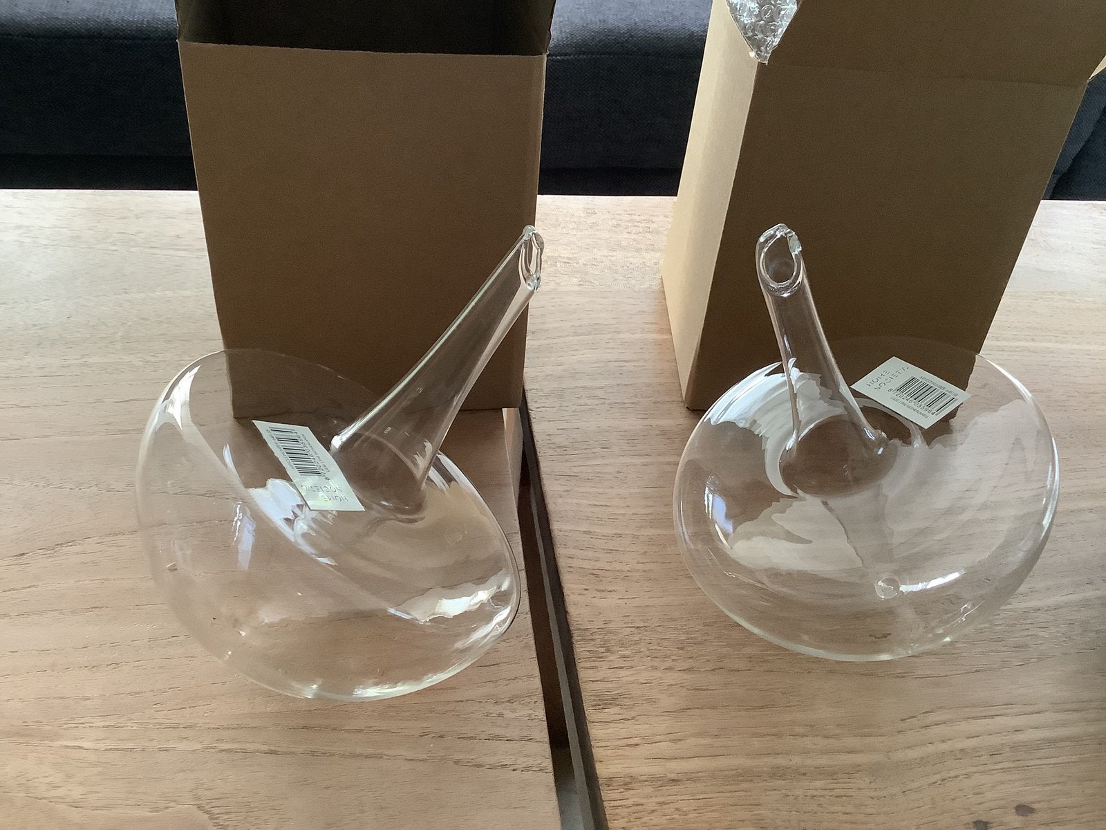 2x nieuwe tuimel wiebel vaasje tuimelvaasje glas, Ophalen of Verzenden, Nieuw