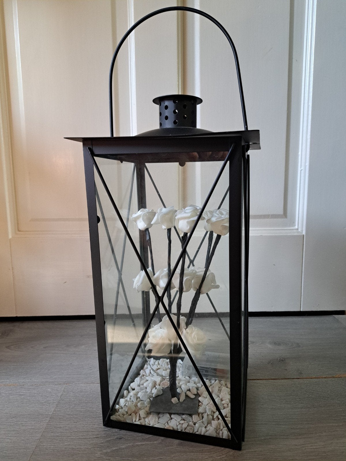 Mooi groot stevig windlicht, Ophalen, Overige materialen, 25 tot 50 cm, Zwart