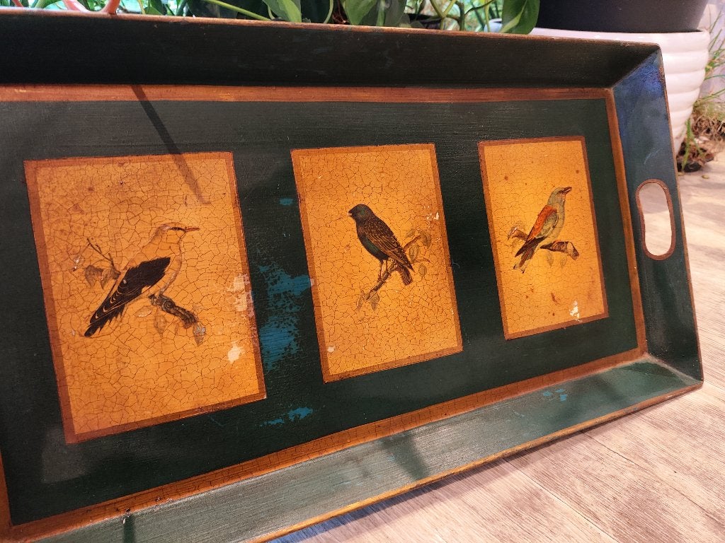 XL Vintage dienblad: – John Gould Stijl, Ophalen of Verzenden, Overige materialen, Overige stijlen, Overige typen