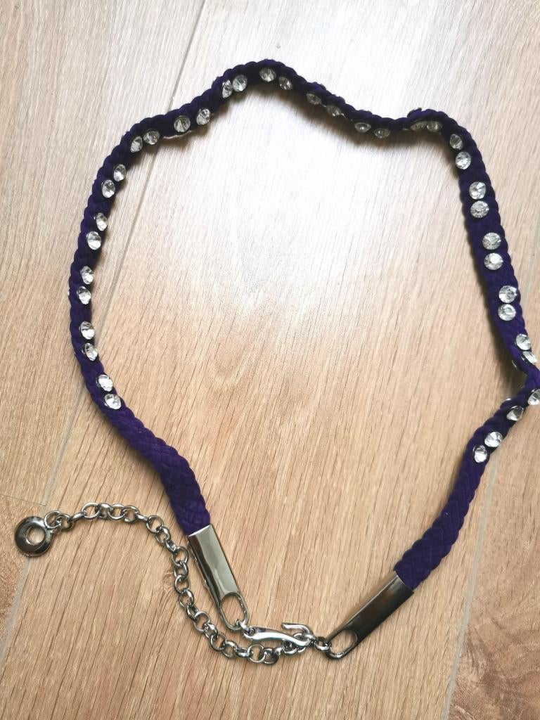 Ceintuur riem paars met zilveren steentjes, Kleding | Dames, Riemen en Ceinturen, Ophalen of Verzenden, Zo goed als nieuw, Overige kleuren