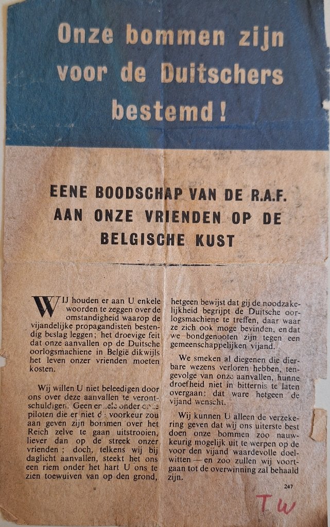 WWII-strooibiljet 1941, Verzenden, Overige soorten, Engeland, Overige typen