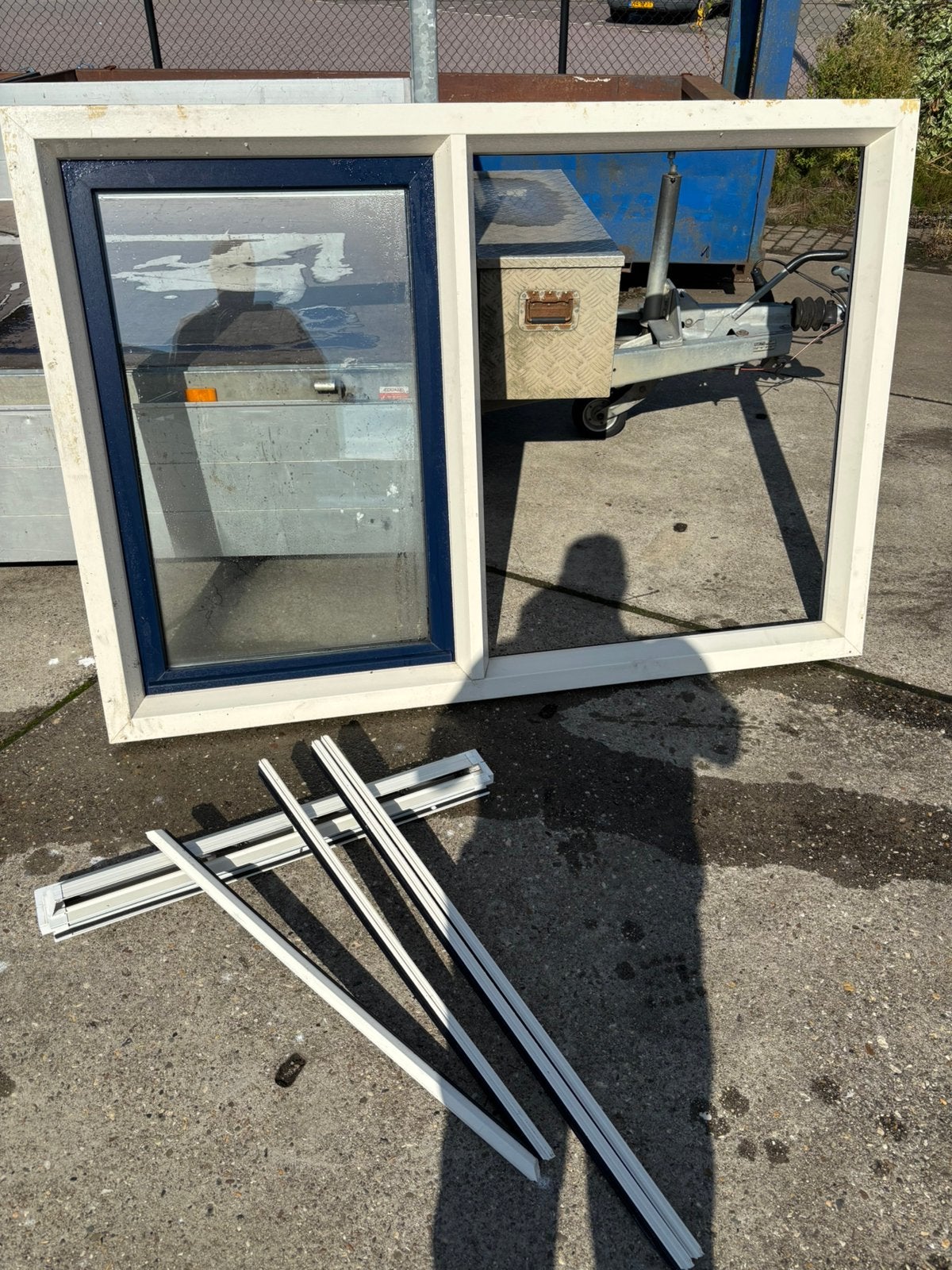 Kunststof kozijn met draairaam, Doe-het-zelf en Verbouw, Ophalen, Kunststof, Gebruikt, Raamkozijn