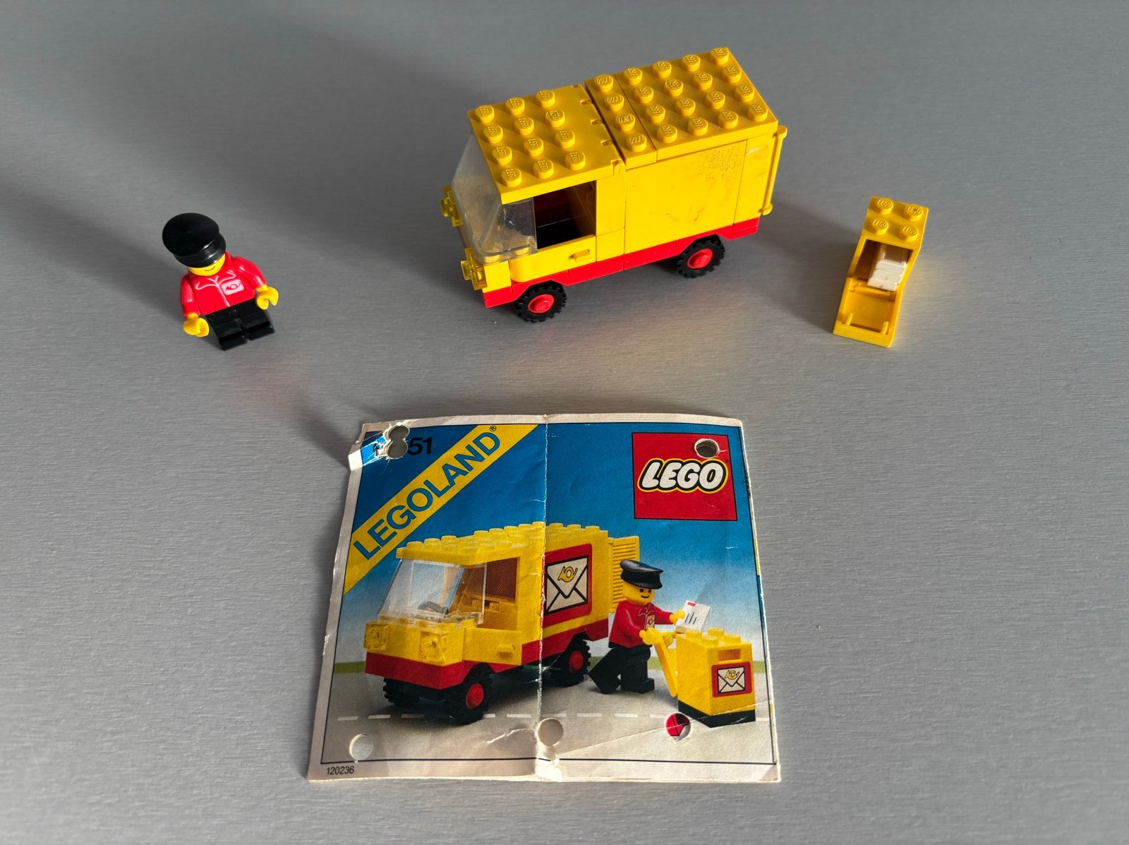 Vintage LEGO Legoland Postwagen (Set 651), Gebruikt, Lego, Ophalen of Verzenden, Compleet
