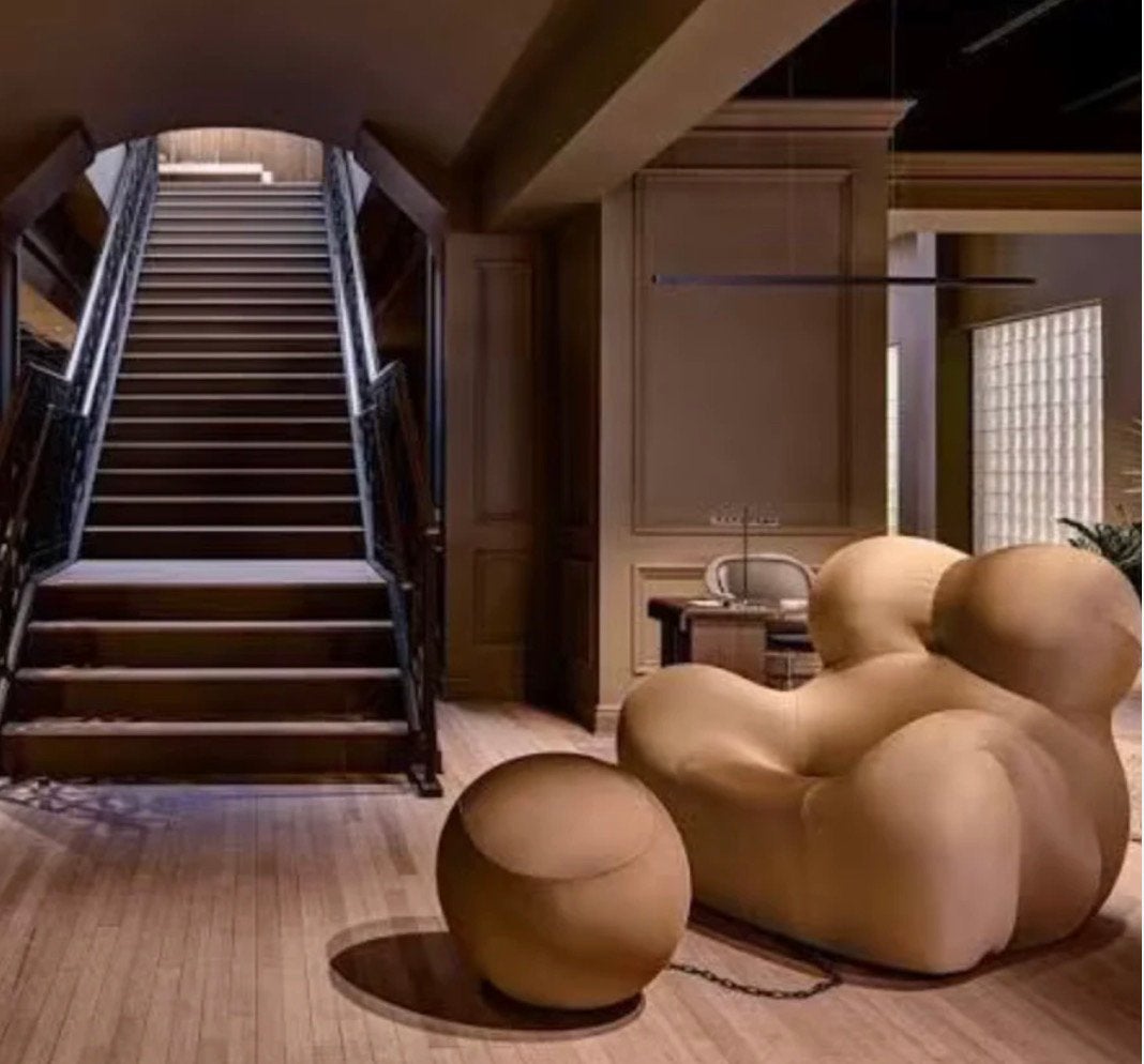 B&B Italia Up Lounge Chair + poef (bal) limited edition Oro, Info@micheldethouars.nl, 9723 CA, Rond, Ophalen of Verzenden