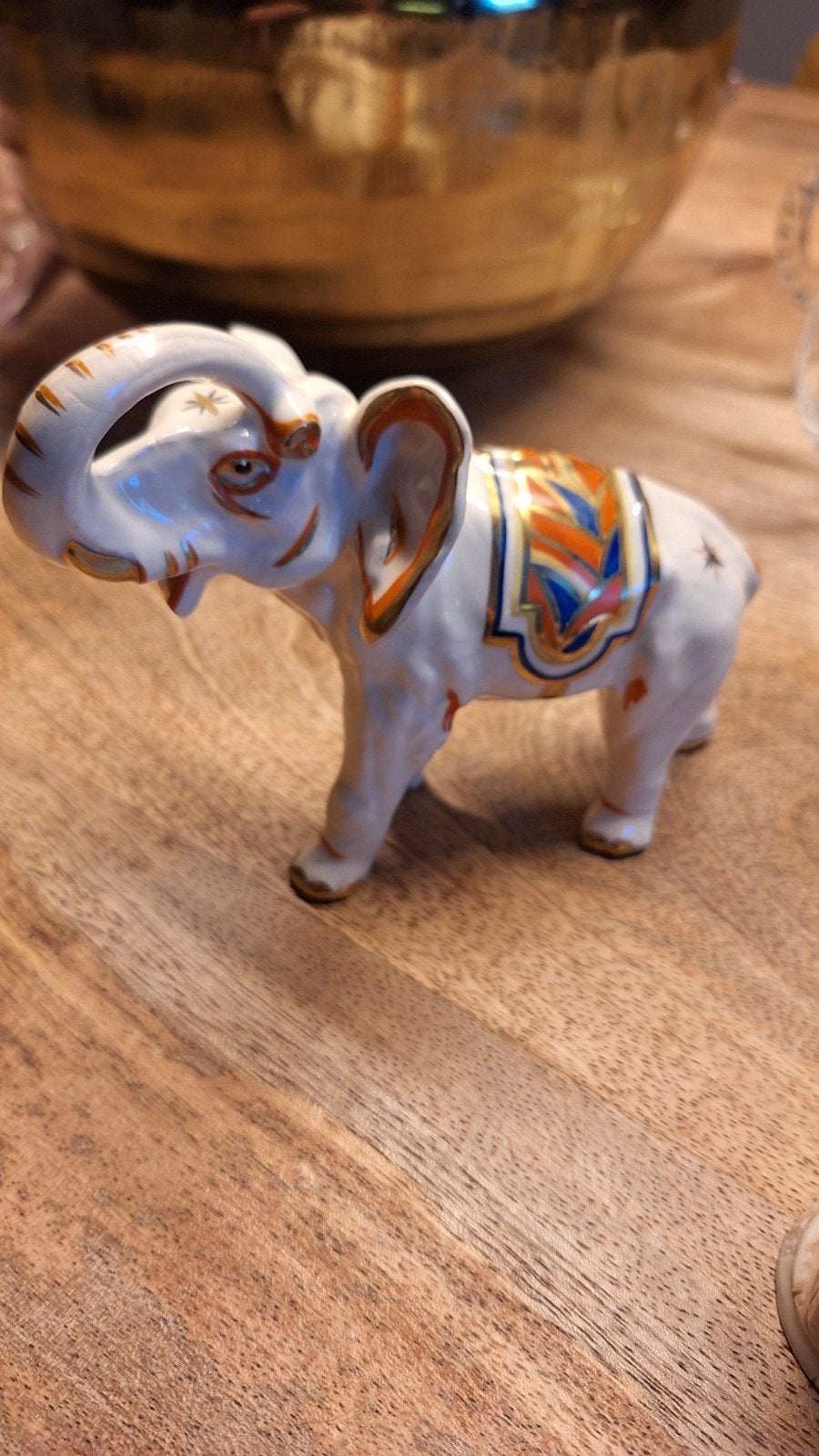Vintage porseleinen olifant beeldje, Ophalen of Verzenden, Gebruikt, Dier