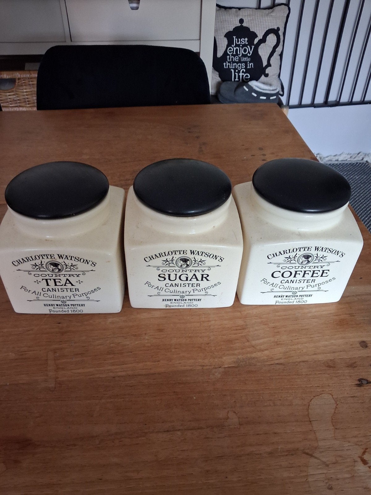 Charlotte Watson's Country Canisters - Thee, Suiker, Koffie, Ophalen of Verzenden