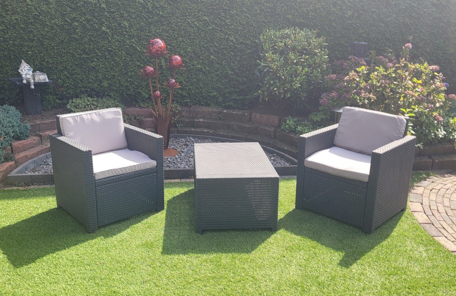 Loungeset Allibert met kussens, Tuin en Terras, Ophalen, 4 zitplaatsen, Loungeset