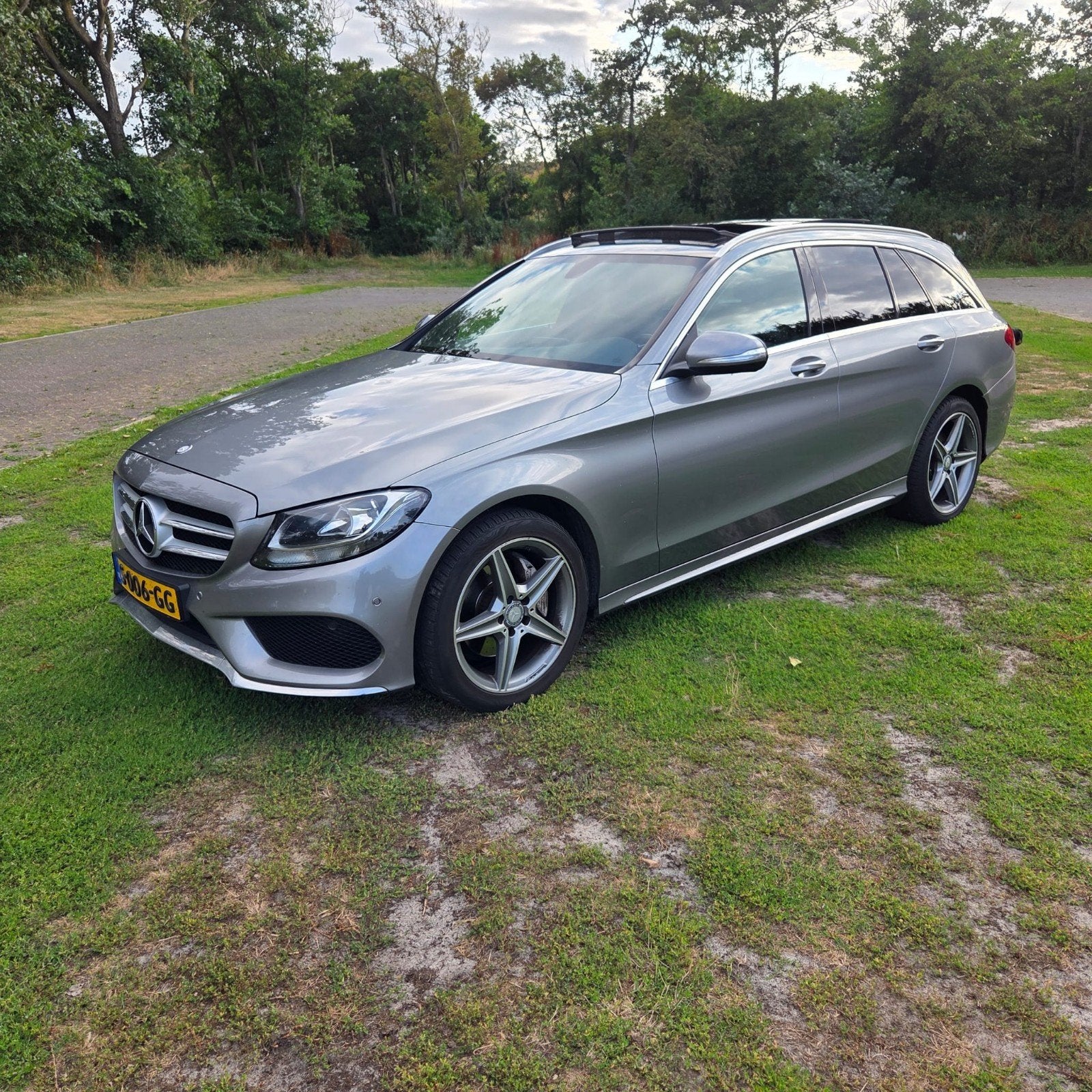 Mercedes-Benz C-Klasse 2.0 C200 Estate AUT 2015 Grijs, Auto's, Achterwielaandrijving, 1800 kg, 4 cilinders, Particulier