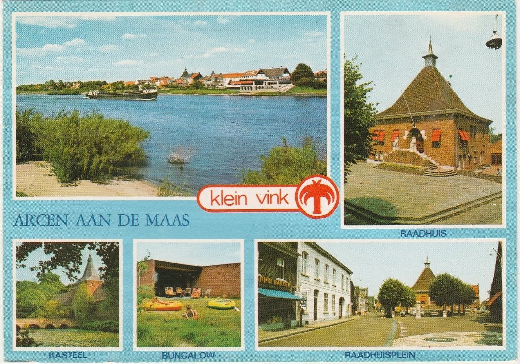 ARCEN AAN DE MAAS Kasteel Bungalow Raadhuis Plein, Verzenden, 1960 tot 1980, Gelopen, Limburg