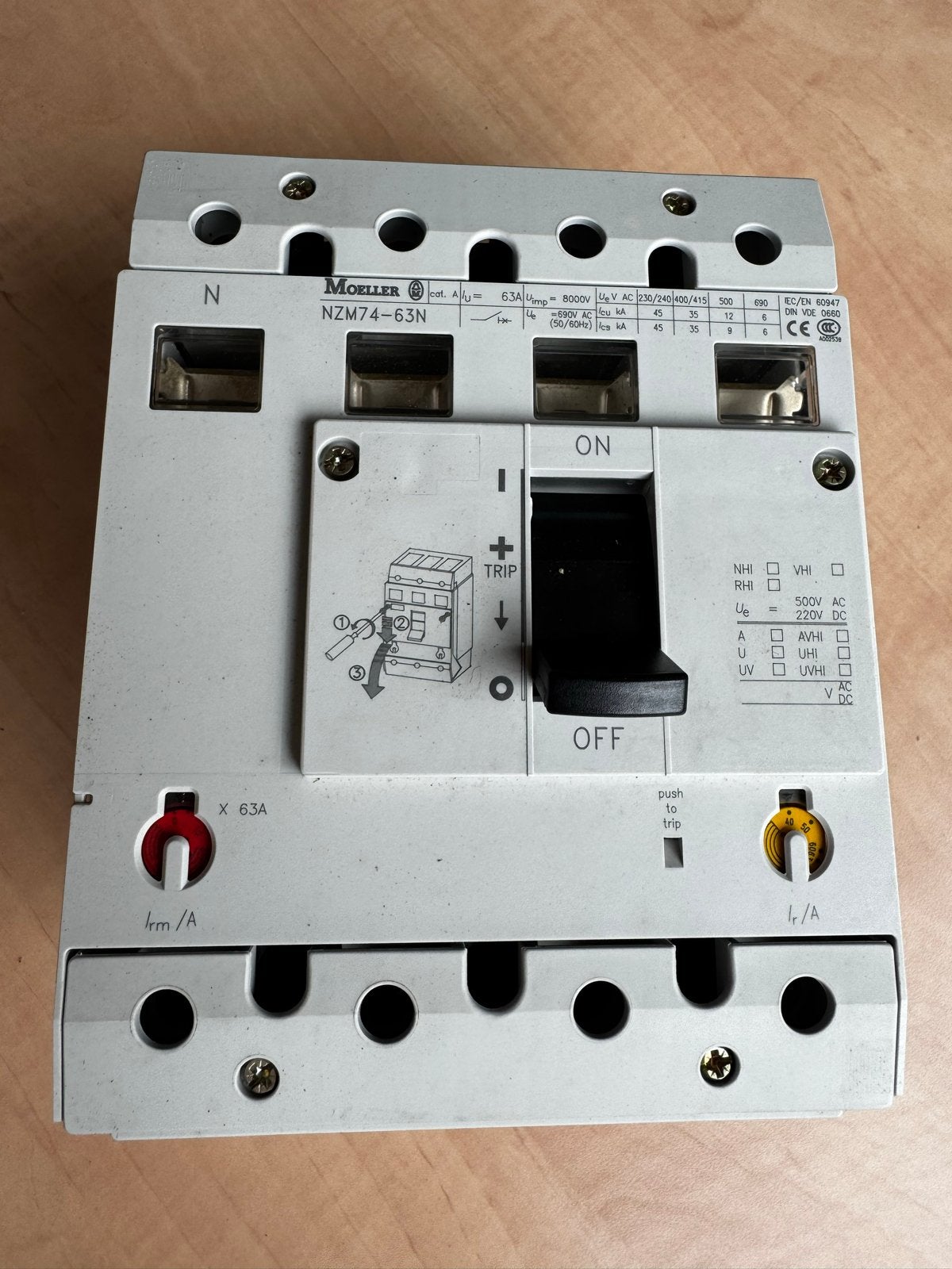 Moeller NZM74-63N Vermogensschakelaar 63A, Ophalen of Verzenden, Nieuw, Overige merken, Overige typen