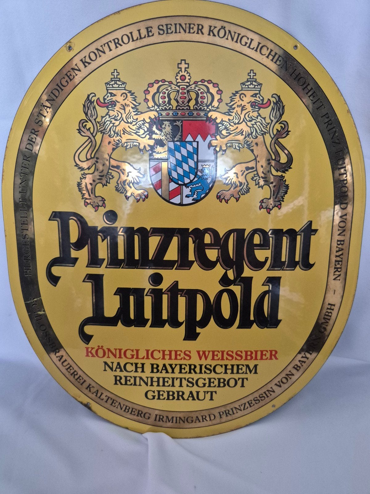 Vintage Prinzregent Luitpold Emaille Reclamebord, Ophalen of Verzenden