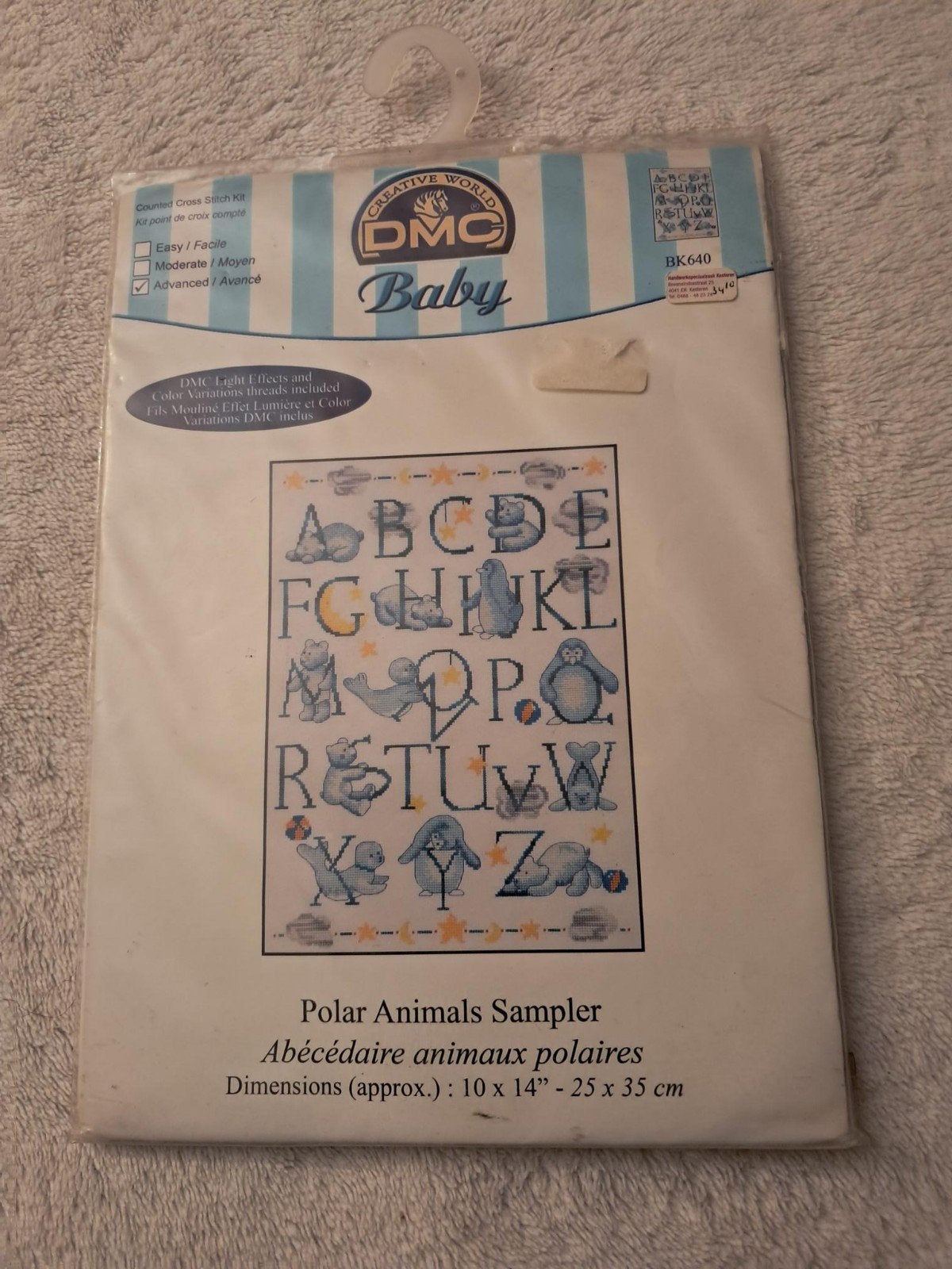 DMC Borduurpakket pooldieren ABC Blauw - Nieuw in Verpakking, Hobby en Vrije tijd, Ophalen of Verzenden, Nieuw, Handborduren, Borduurpakket
