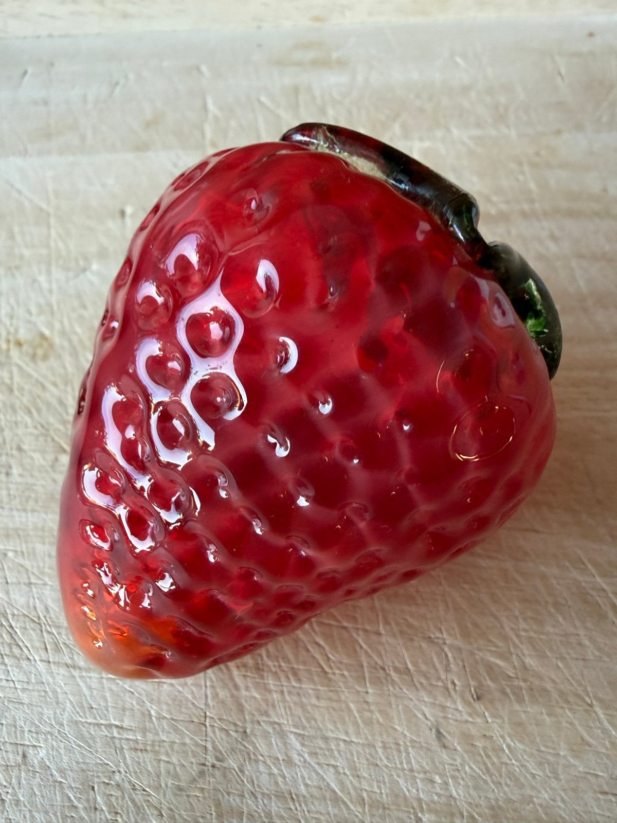Glazen aardbei decoratie - handgemaakt, Ophalen of Verzenden