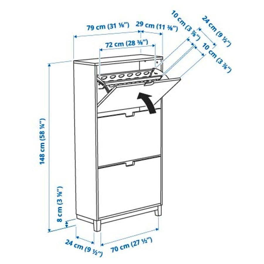 IKEA stall schoenenkast met 3 vakken, donker grijs, Ophalen, Gebruikt, Modern, functioneel, ruimtebesparend