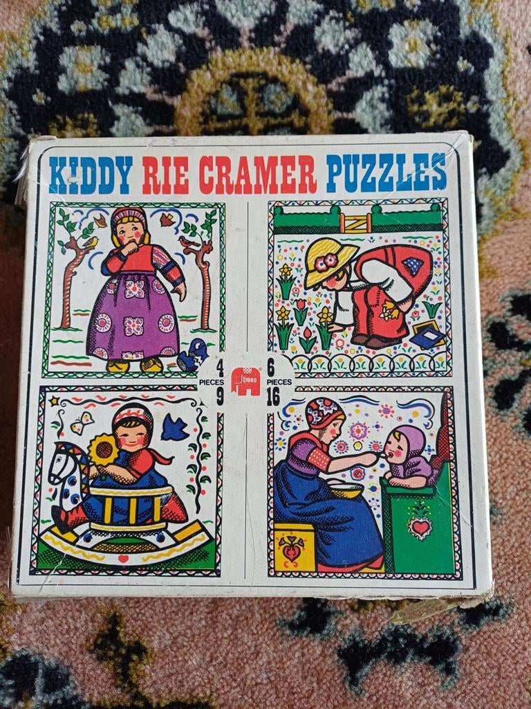 Nostalgische kinder Puzzels - 4 Stuks, 4-6-9-16 stukjes, Ophalen of Verzenden, 10 tot 50 stukjes, Gebruikt, 2 tot 4 jaar