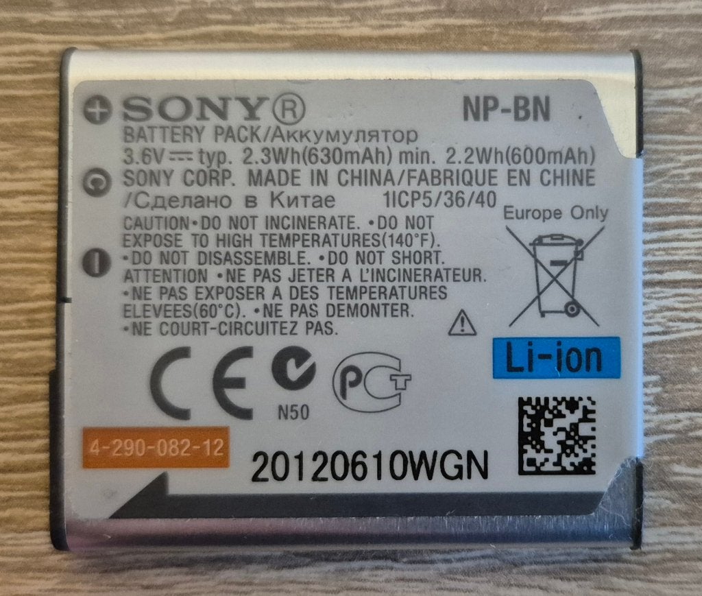 Sony NP-BN accu, Ophalen of Verzenden, Gebruikt