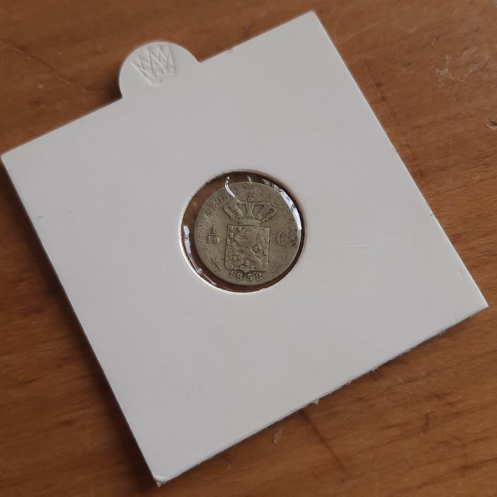 Zilveren 1/10 Gulden 10 Cent Ned. Indië 1858, Postzegels en Munten, Munten | Nederland, Verzenden, Koning Willem III, 10 cent