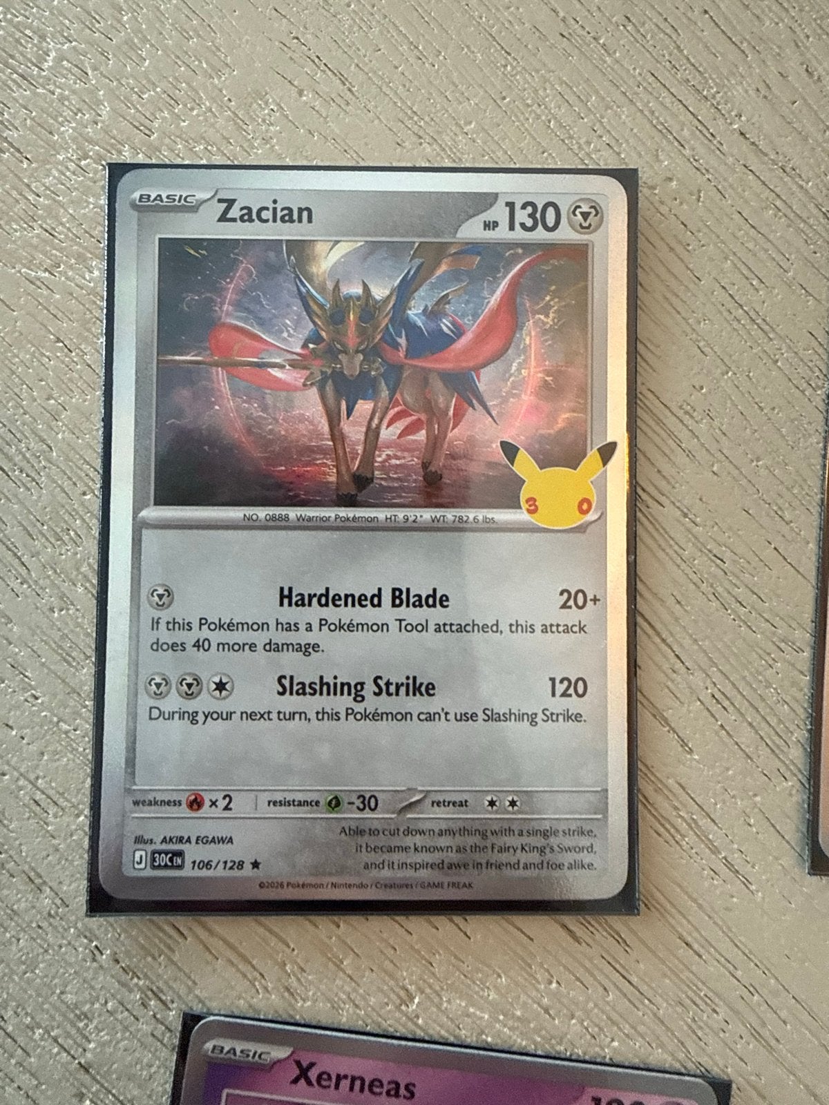 Pokémon Kaart: Zacian (Celebrations 25th Anniversary), Ophalen of Verzenden, Zo goed als nieuw, Losse kaart