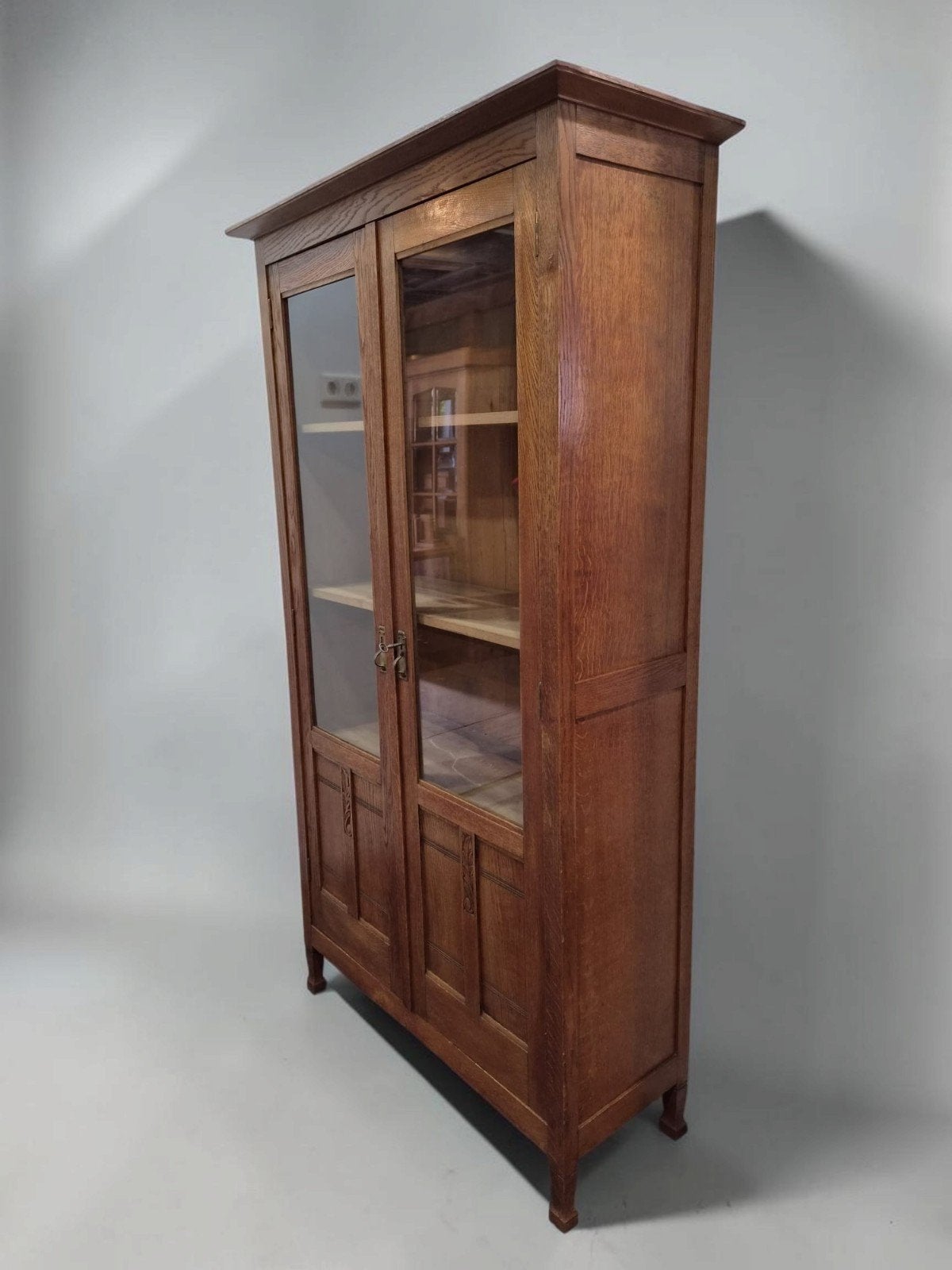 Antieke kast Boekenkast Vitrinekast Art Deco - Eiken kast- 1, Ophalen