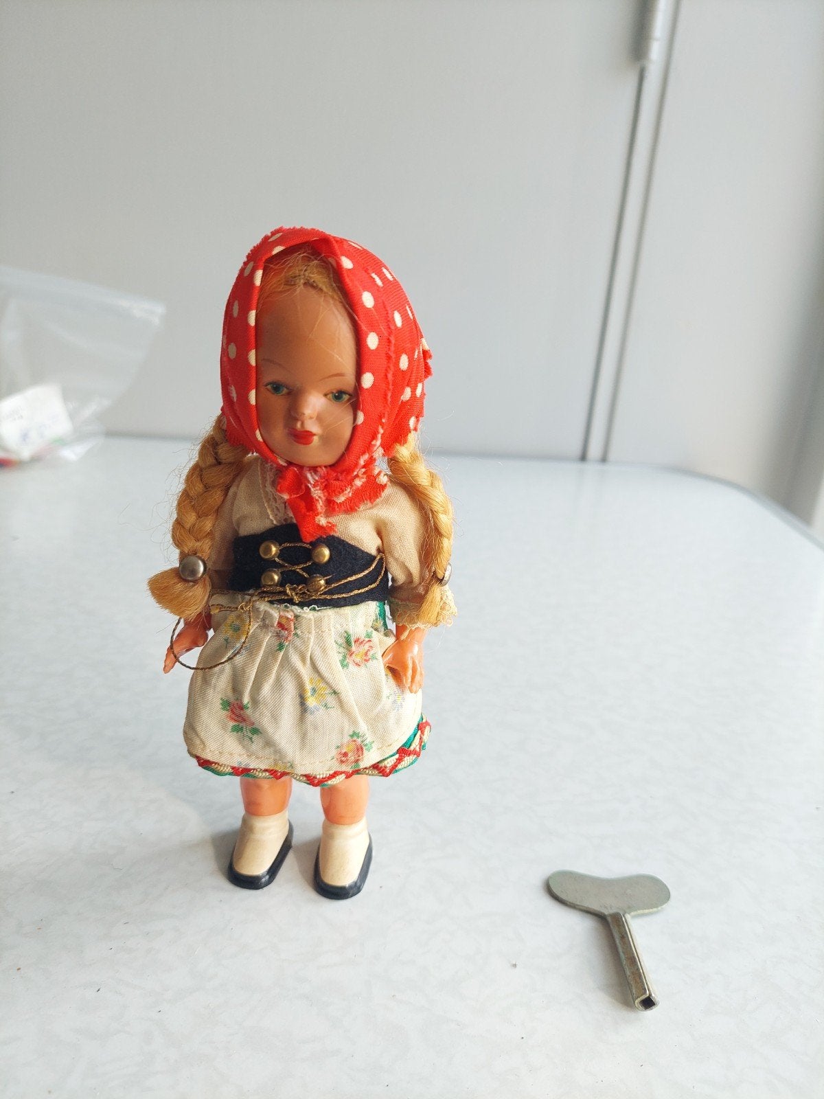 Antieke Celluloid Danspoppetje Jaren '50 + Originele Sleute, Ophalen of Verzenden, Gebruikt, Pop