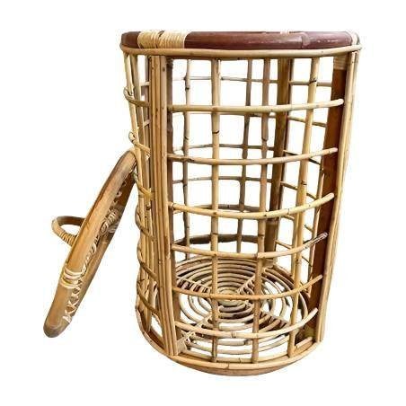 Laundry basket rotan D40H60, Ophalen, Bruin, Overige merken, Nieuw