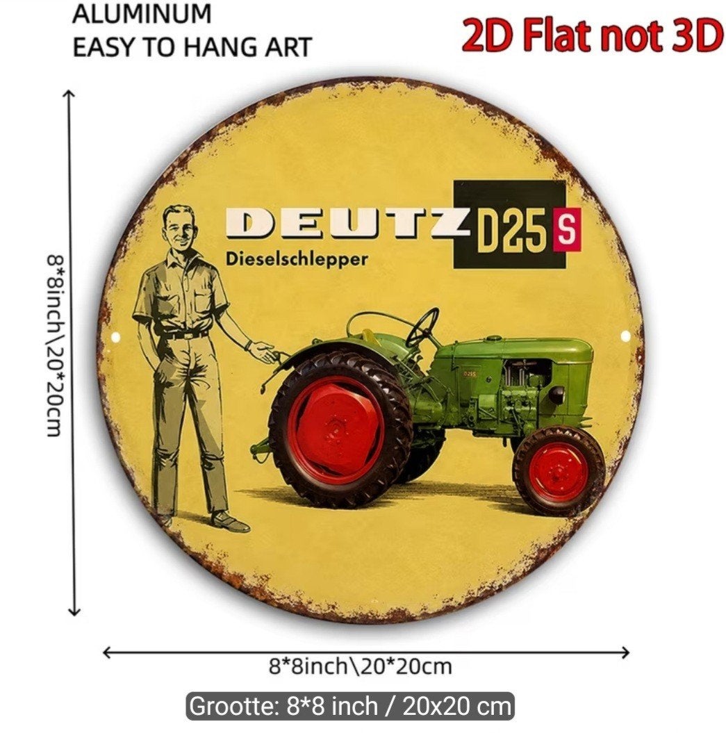 Deutz D25 S aluminium Wandbord - Nieuw, Ophalen of Verzenden, Nieuw, Reclamebord