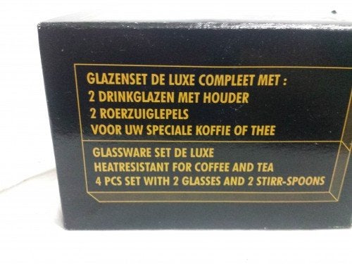Glazen set de luxe bestaande uit twee glazen met houders en, Ophalen of Verzenden, 'T Olde Gre-j, Info@toldegrej.nl, Endepoelstraat 20f Didam