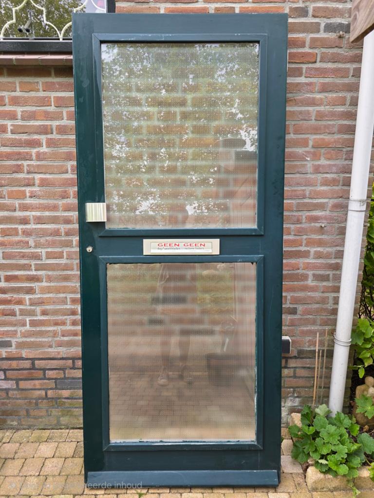 Zware voordeur met dubbelglas (211 x 92,5), Ophalen, Gebruikt, 80 tot 100 cm, Buitendeur