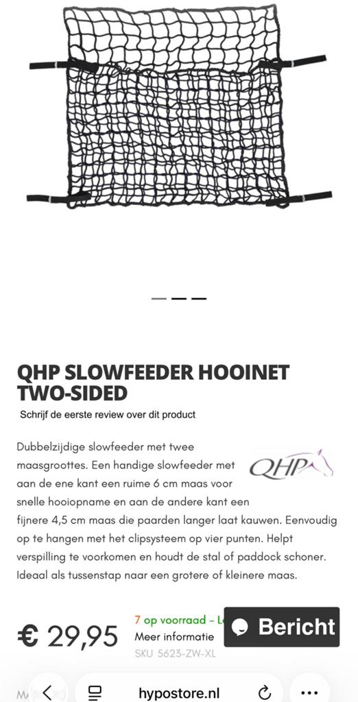 QHP SLOWFEEDER HOOINET TWO-SIDED, Dieren en Toebehoren, Ophalen of Verzenden, Zo goed als nieuw, Overige soorten