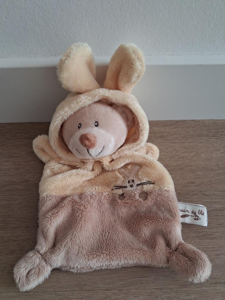 Knuffeldoekje beer beertje Grain de ble bruin geel K9731, Ophalen of Verzenden, Zo goed als nieuw, Beer