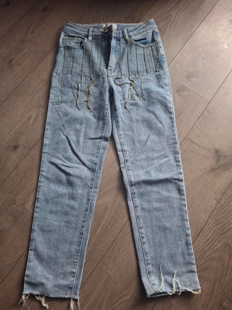 Redial jeans maat 36 met glitter slierten, Redial, Blauw, Ophalen of Verzenden, W28 - W29 (confectie 36)