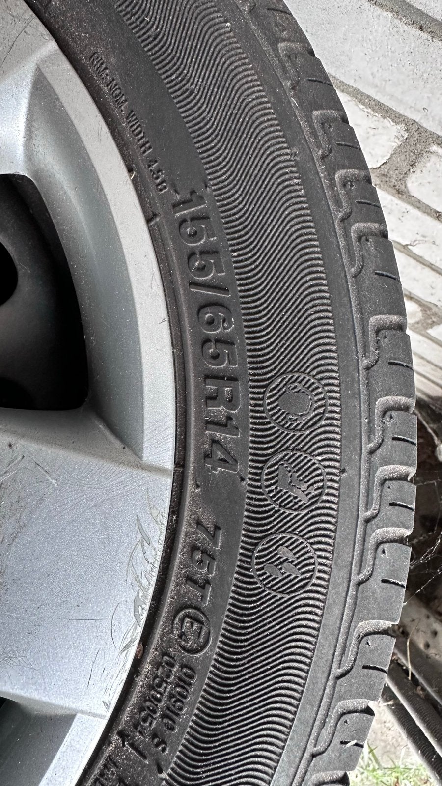 Toyota Aygo, Citroen C1 banden met velgen 155/65R14, Auto-onderdelen, Ophalen, 14 inch, Gebruikt, 155 mm
