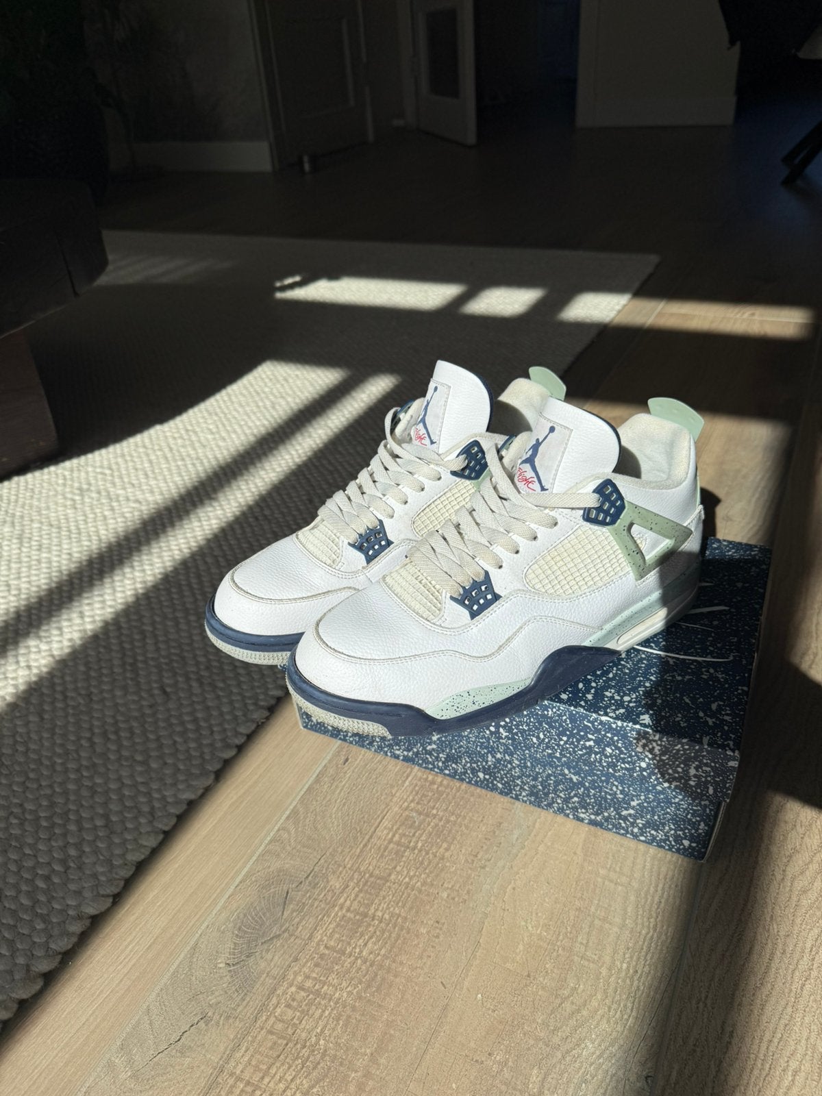 Jordan 4 maat 47,5 (midnight navy) BIEDEN MOGELIJK, Nike Jordan, Wit, Ophalen of Verzenden, Zo goed als nieuw