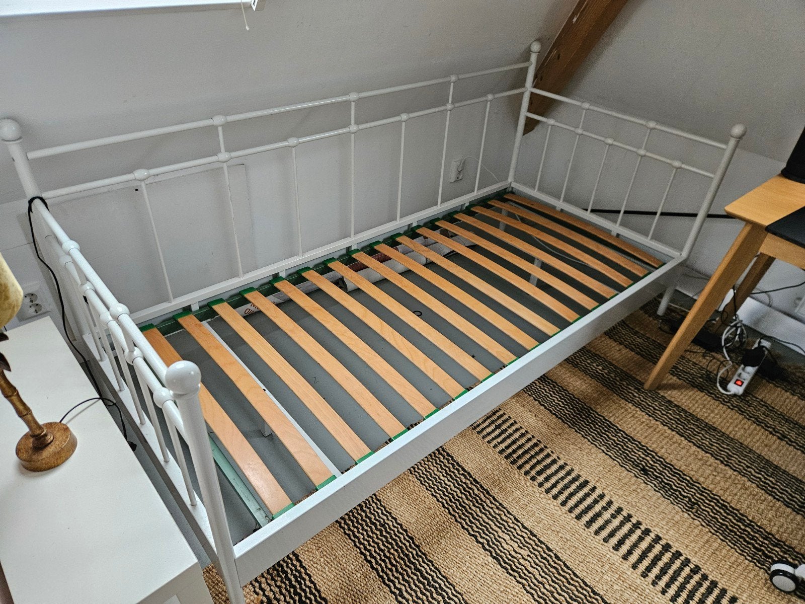 IKEA Tromsnes Bedbank 90x200cm, Ophalen, 90 cm, Eenpersoons, Wit