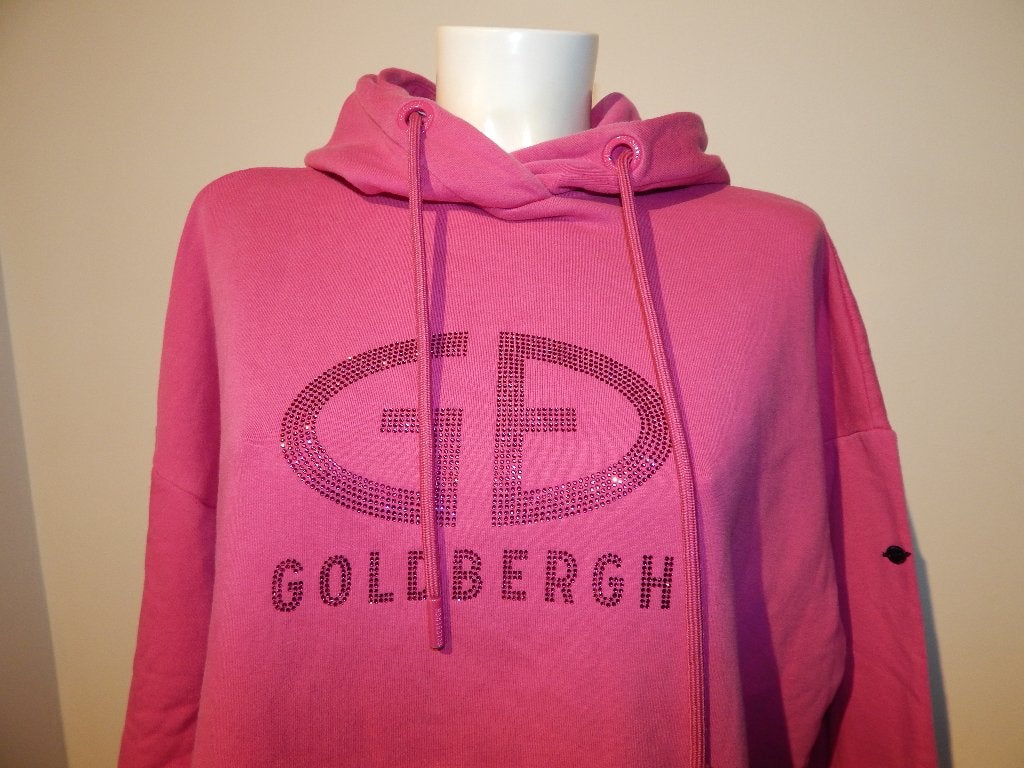 Goldbergh roze hoody merk in roze steentjes capuchon M, Maat 38/40 (M), Verzenden, Roze, Gedragen