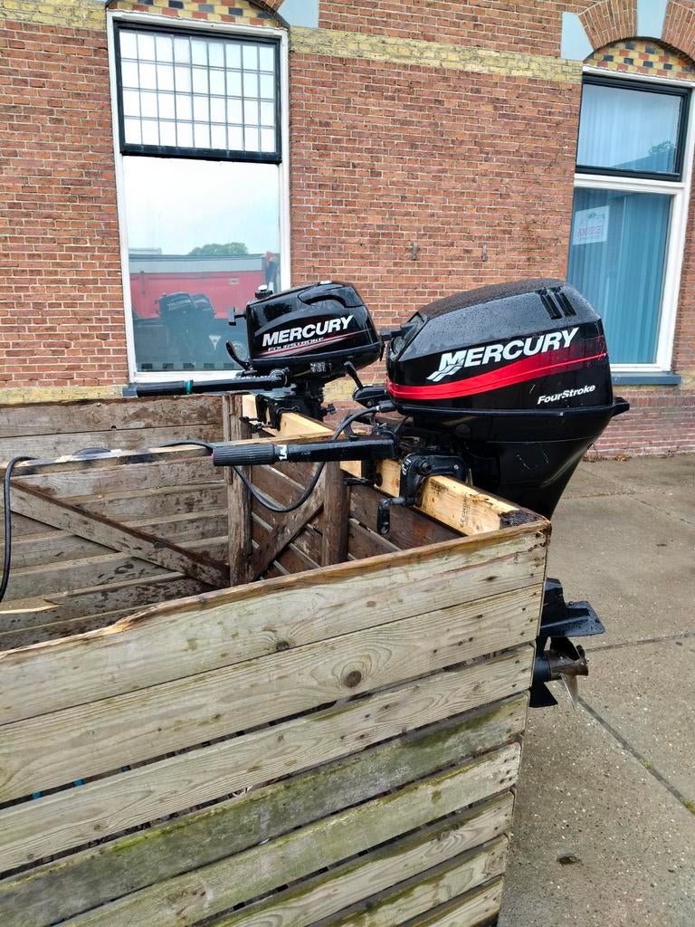 Buitenboordmotor Mercury 15pk  4takt Bigfoot en 4 pk 4takt, Watersport en Boten, Ophalen, Gebruikt, Motor en Techniek, Zeilboot of Motorboot